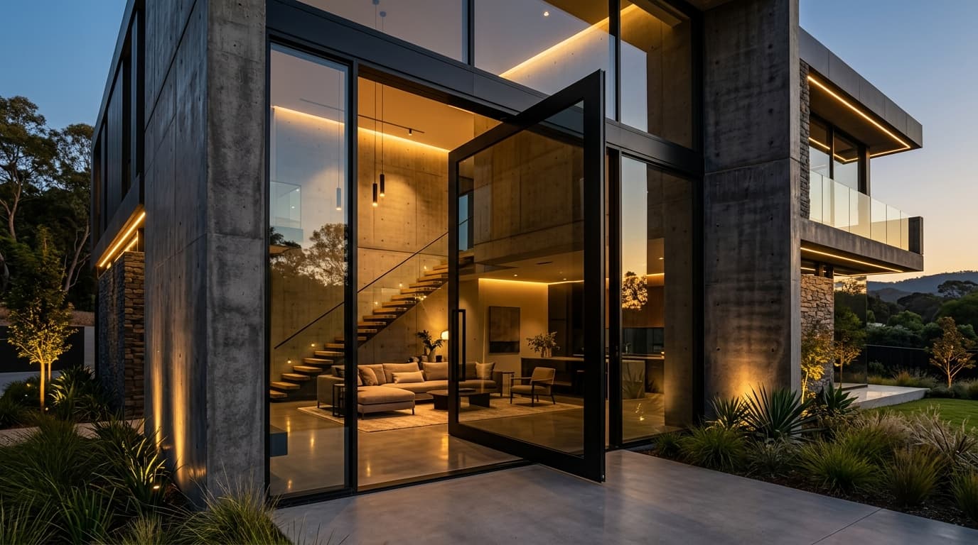 Aeroglide Premium High-End Glass Pivot Entrance